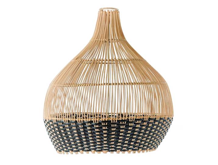 Lampe suspendue en rotin avec détails noirs d.40 cm