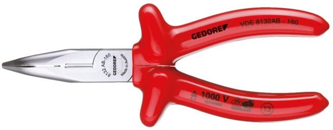 Pince plate Gedore VDE avec isolation trempée VDE 160 mm (6721730)