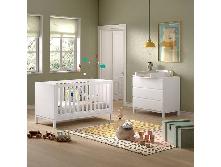 Babyzimmerset 3-teilig - mitwachsend 70 x 140cm Weiß