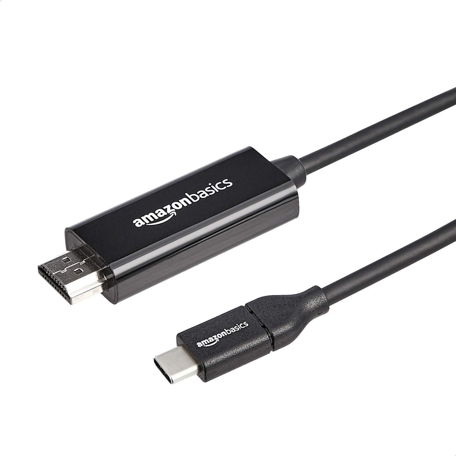 AmazonBasics USB-C naar HDMI adapterkabel, compatibel met Thunderbolt 3, 4K ondersteuning