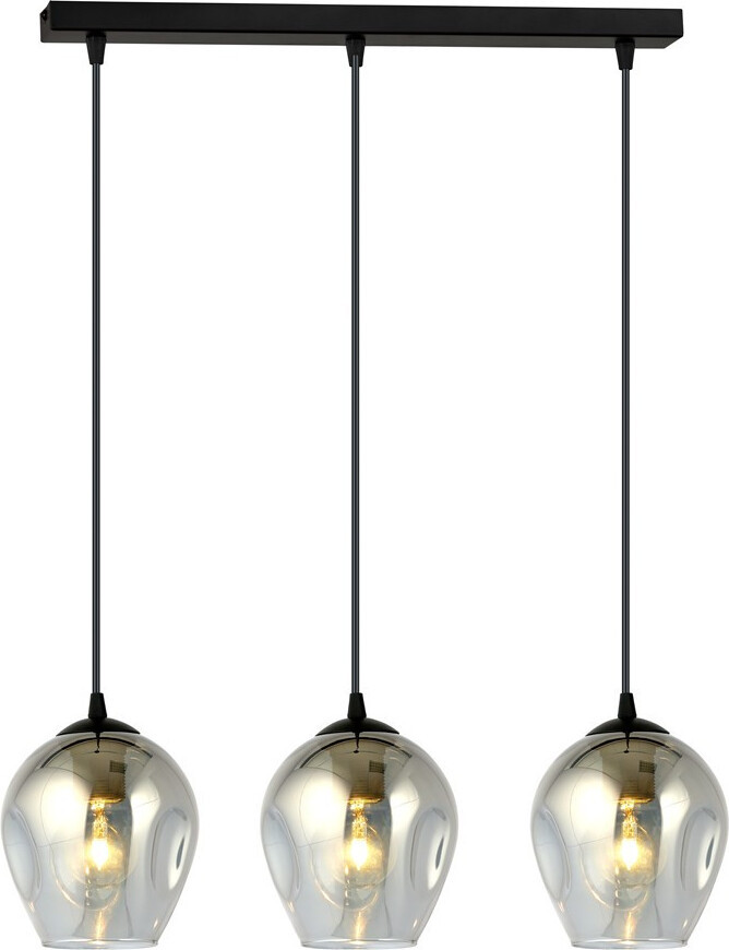 Emibig Hanglamp ISTAR, 3-licht, zwart/grijs, 3x E27, 40W