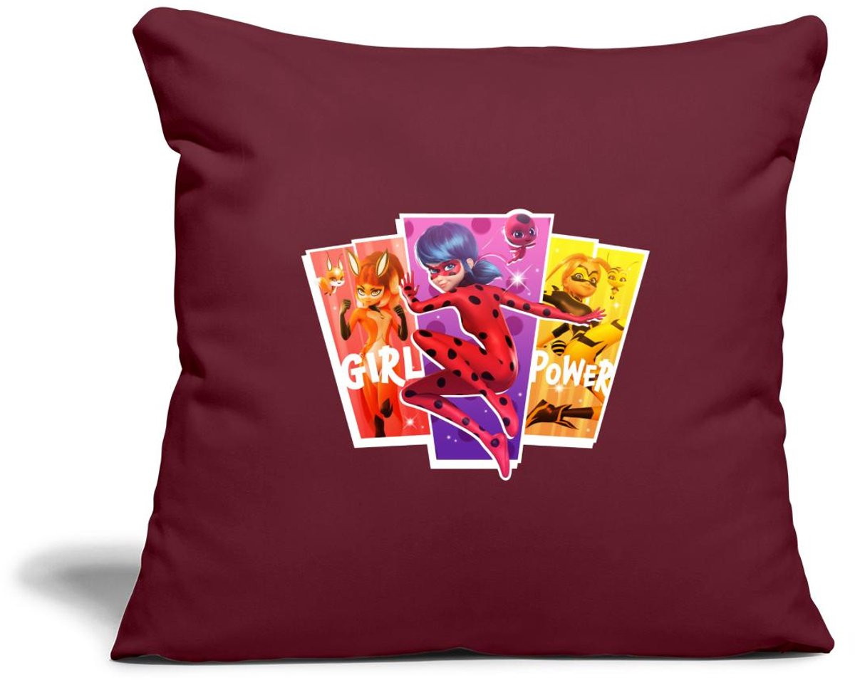 Spreadshirt Miraculous Girl Power Ladybug Superheld Sierkussenhoes voor volwassenen