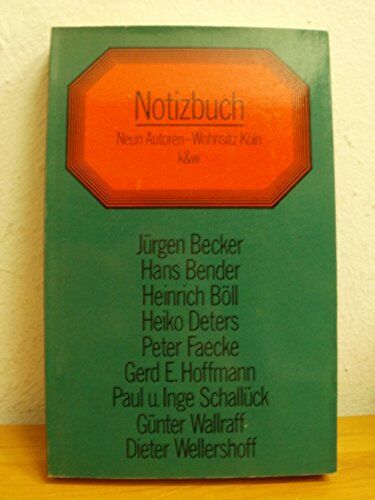 Jürgen Becker - Notizbuch. Neun Autoren Wohnsitz Köln - Preis vom 02.10.2026 23:42:20 h