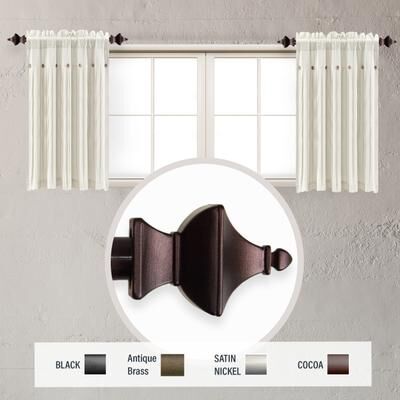 InStyleDesign Tierra 5/8 inch dia. Side Curtain Rod 12-20 inch long (Set of 2)