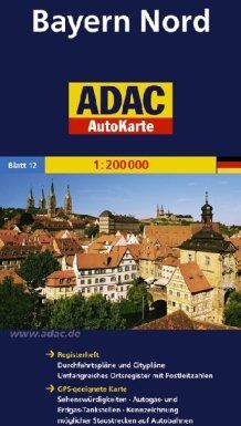 ADAC AutoKarte Deutschland, Bayern Nord 1:200.000: Registerheft: Zufahrtskarten und Citypläne. Umfangreiches Ortsregister mit Postleitzahlen. ... möglicher Staustrecken auf Autobahnen - Preis vom 09.10.2026 07:28:09 h