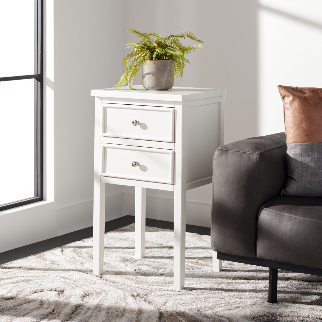 Ebern Designs Riku Block Rectangular Side Table White 29.7cm H X 16.9cm W X 14.7cm D