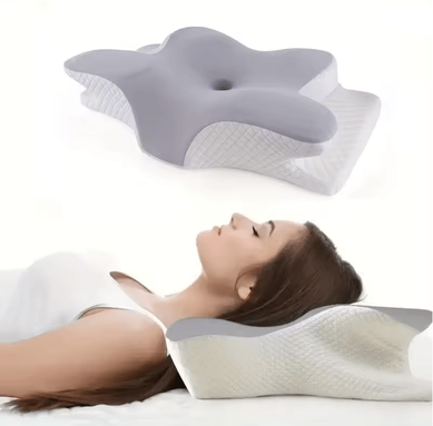 Inspire Essentials ButterflyRest Memory Foam Cervical Pillow gray