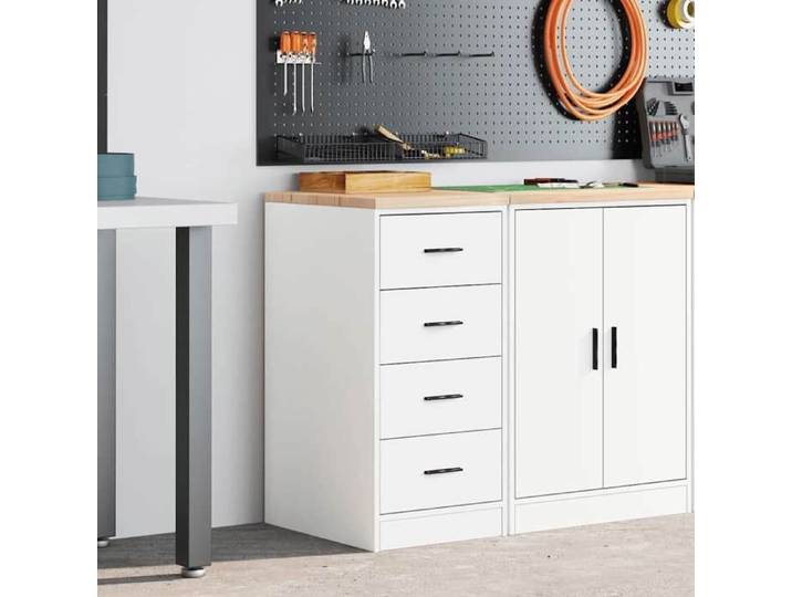 Armoire de rangement de garage blanc 40x51x85 cm bois de pin armoire armoire à outils armoire basse armoire de 860589