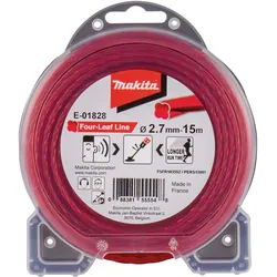Makita Mähfaden Four-Leaf, 2,7 mm - 15 m - rot - E-01828 rot - rot