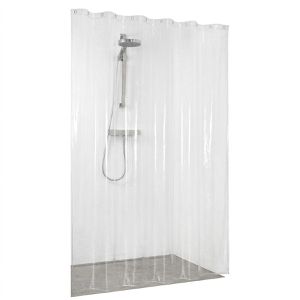 Sealskin Duschvorhang Clear, 180 x 200 cm, wasserdicht, aus PEVA / Kunststoff, transparent