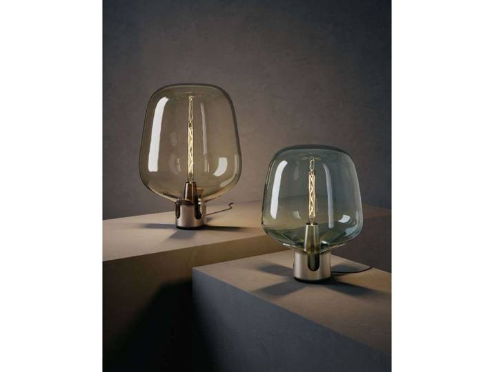 Flar Tischleuchte Medium Golden/Turquoise - Lodes - Wohnzimmer - Glas