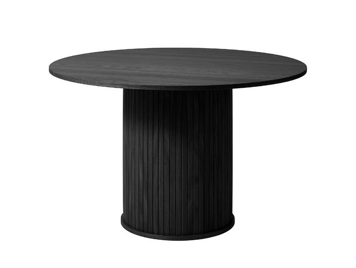 Table Maqueda Ø 120cm Noir/Chêne noir