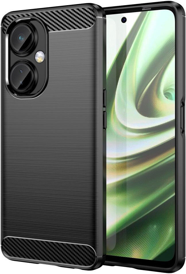 INCOVER OnePlus Nord CE 3 Lite (5G) Brushed Carbon Bagside Cover - Sort