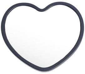 Fusion Finds Heart Shaped Handheld Makeup Mirror Portable Beauty Mirror For Travel And Daily Touch Ups black