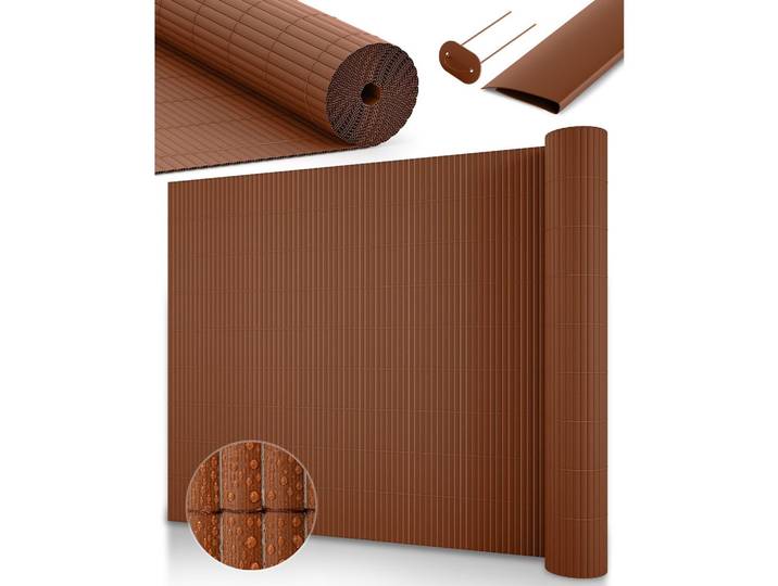 SICHTSCHUTZZAUN SolVision P12 100x500cm PVC Braun