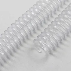 100 Spiralbinderücken, Plastikspiralen, DIN A5, 4:1 Teilung, transparent, transparent | 10 mm, PVC