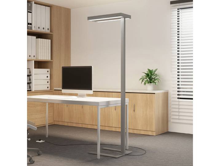 Bertram Lampadaire Silver - Arcchio Logan Ultra - Bureau / espaces de travail - Moderne - Aluminium - Angulaire