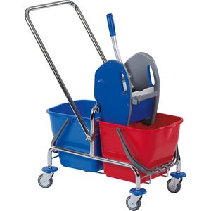 Floorstar Reinigungswagen DOFA 20 D, Doppelfahrwagen, mit Presse & 2 Eimern 17 Liter