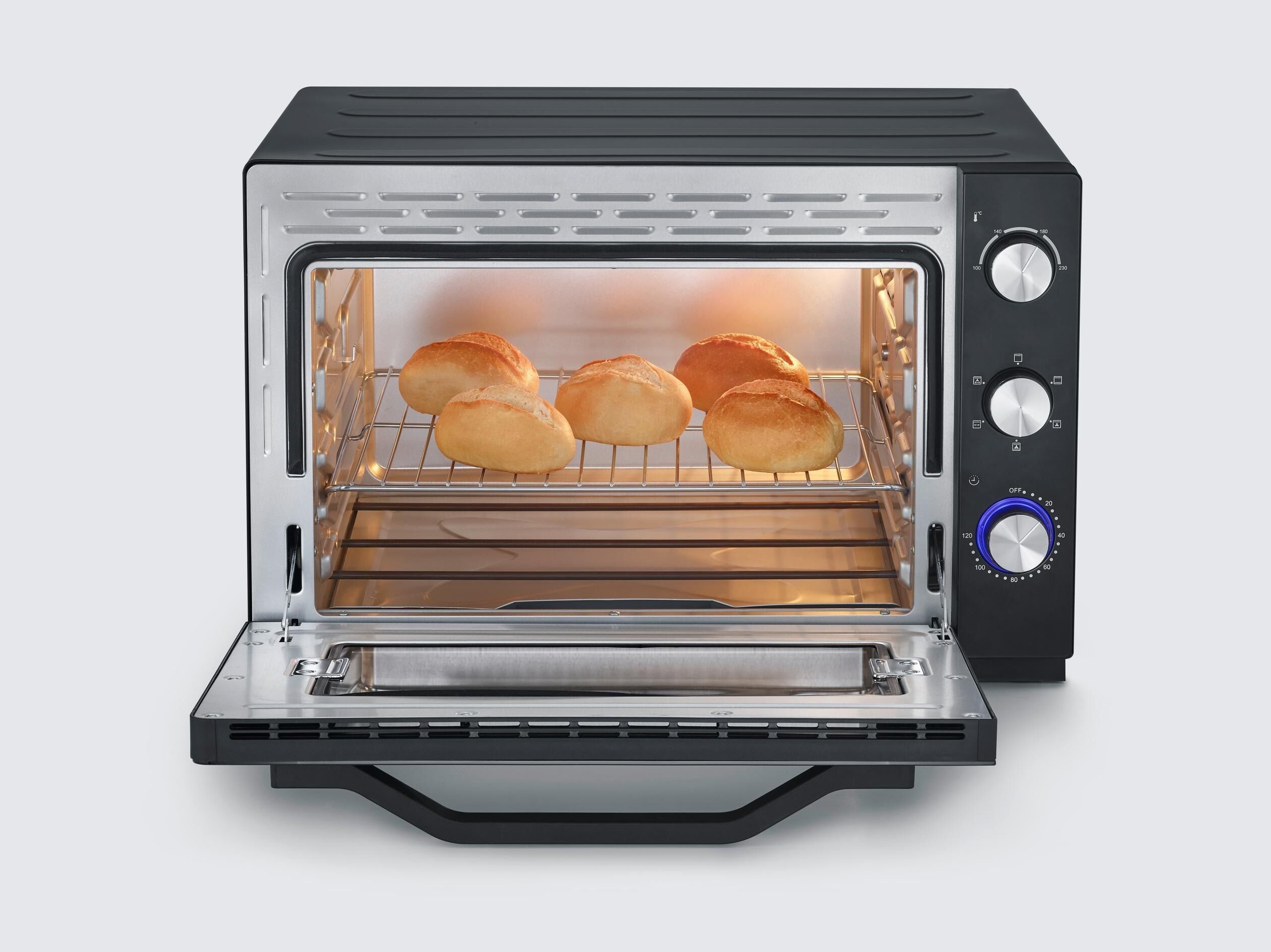 Severin Einbaubackofen "TO 2073", schwarz, B:59,5cm H:38,5cm T:52,5cm, Backöfen, Einbaubackofen schwarz Einheitsgröße