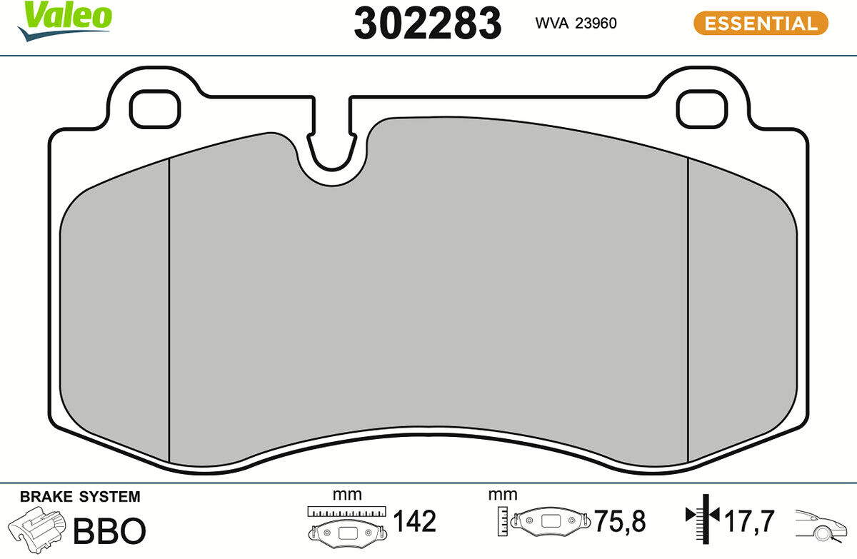 Valeo Bremsbelagsatz, Scheibenbremse First 302283 Vorderachse Für Mercedes Brabus