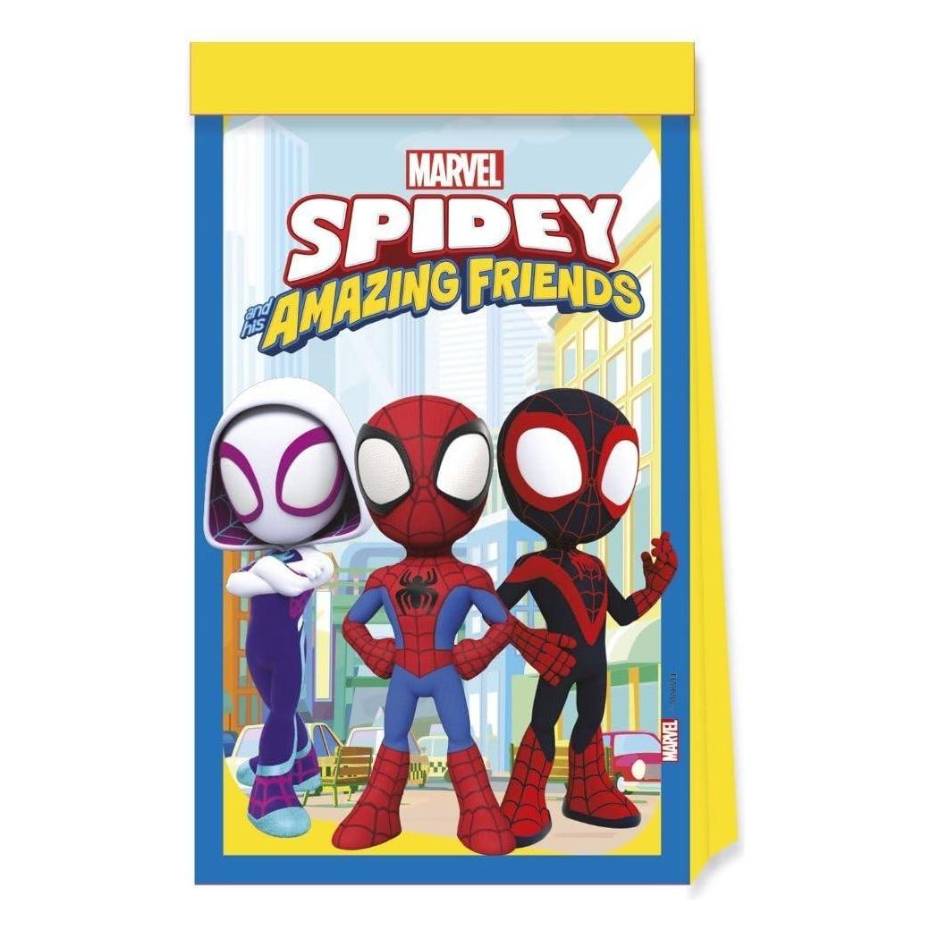 Globos Europe Papierpartytüten FSC Spidey, 4 Stk. (4 Stk.) (94882)