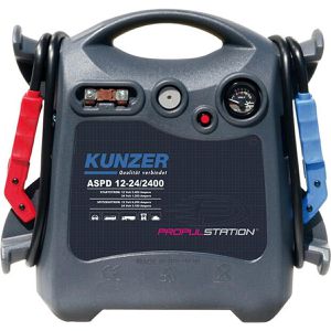Kunzer Starthilfegerät ASPD 12-24/2400, 12/24V, 6200A Spitzenstrom, DC/DC mit Ladestation, Kapazität 52000mAh