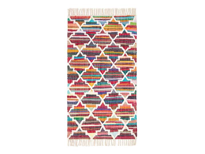 Tapis kilim chindi géométrique en coton multicolore