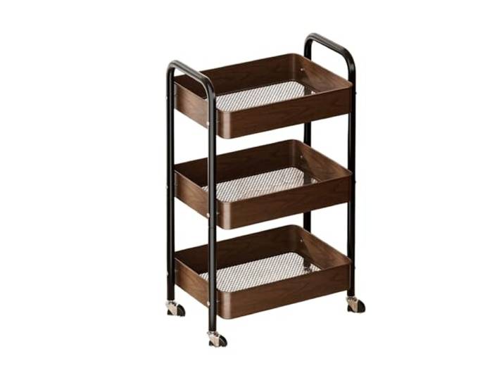 Xumh2024-3 Lagerung Rollbarer Aufbewahrungswagen, beweglicher Sofa-Beistelltisch und Snack-Aufbewahrungsregal-Organizer(Klein)