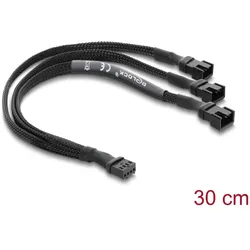 DELOCK Lüfterkabel Splitter 1x4Pin PWM Bu>St +2x4Pin St 30cm