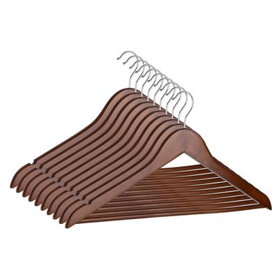 WellHome - Set mit 30 robusten rutschfesten Holzbügeln mit drehbaren Haken 44,5x23 cm