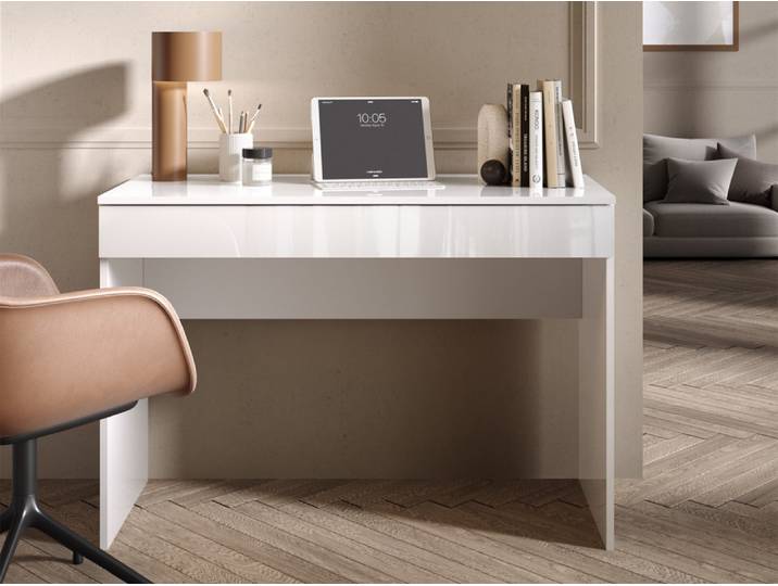 Bureau/console Laughing laqué blanc Blanc Brillant - Basika