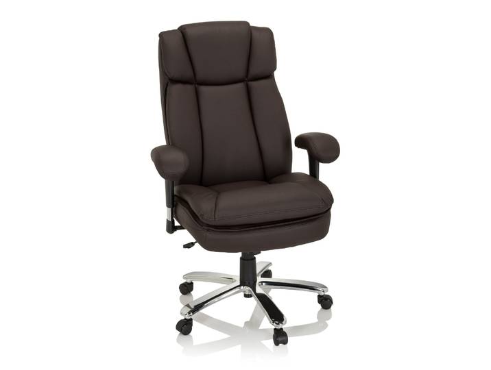 Siège De Bureau Builder Xxl I Similicuir Brun Foncé Hjh Office