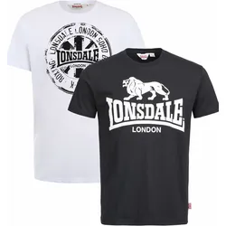 Lonsdale Herren T-Shirt normale Passform Doppelpack DILDAWN