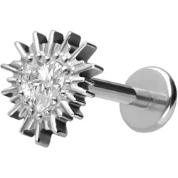 Titan Labret mit Push Fit KRISTALLHERZ + SONNENSTRAHLEN