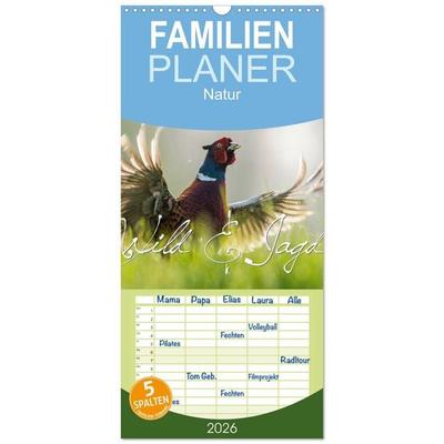 Familienplaner 2026 - Emotionale Momente: Wild und Jagd. mit 5 Spalten (Wandkalender, 21 x 45 cm) CALVENDO