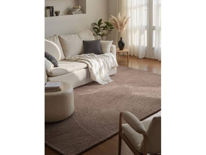 Hanse Home Tapis en Laine Eleni - Tapis de Salon Naturel - touffeté à la Main - Hygge Skandi - Tapis bohème en Laine pour Salon\, Chambre à Coucher\, Salle à Manger\, Couloir - Taupe - 160 x 230 cm