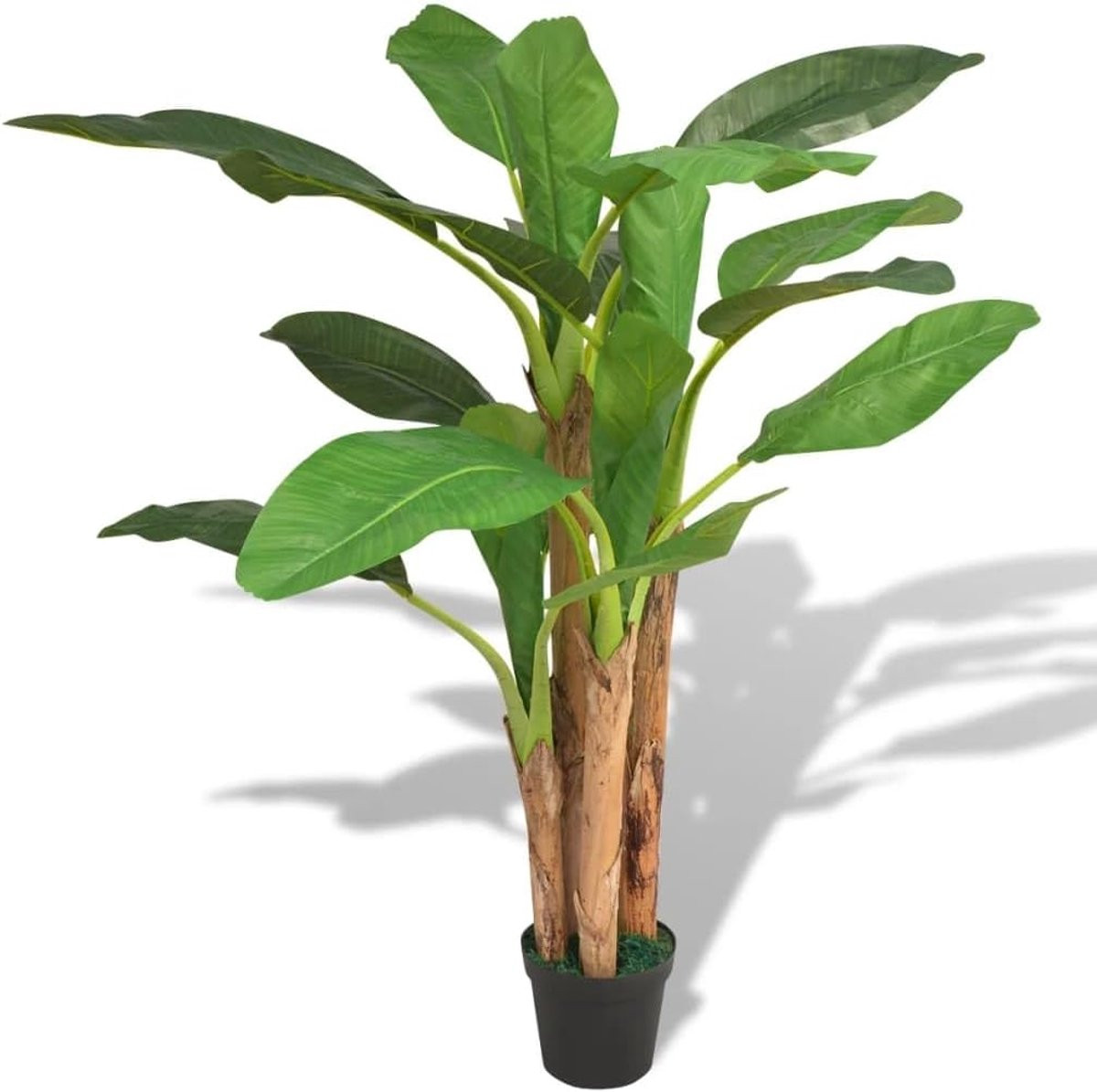 Kunstmatige bananenboom met echte houten stam - Groen - Hoogte: 175 cm