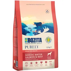 BOZITA Purely Lachs und Rind getreidefreies Futter für erwachsene Hunde großer Rassen 2,5 kg