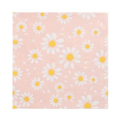 300 Servietten, 3-lagig 1/4-Falz 33 cm x 33 cm `Daisies`
