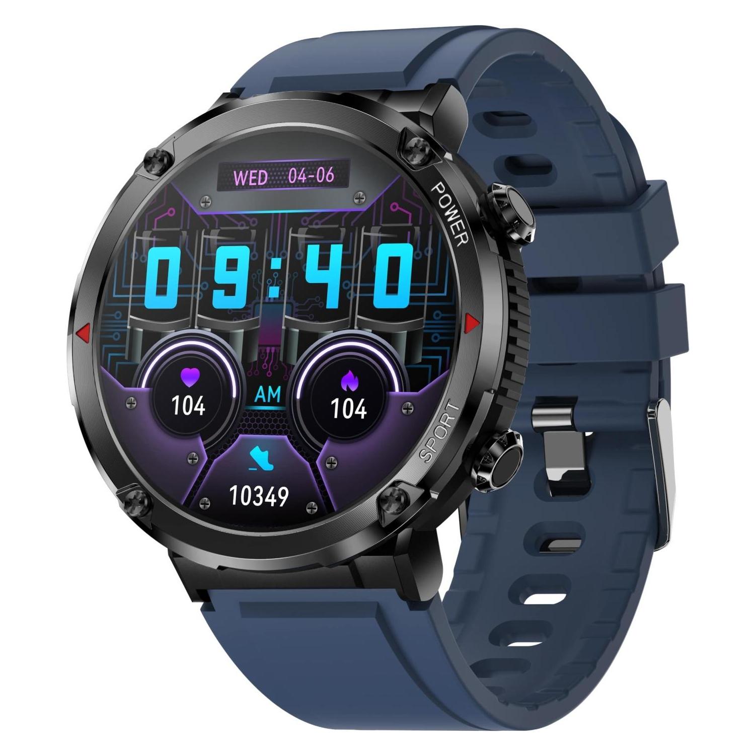 Gravity GT21-5 Smartwatch + marineblaues Silikonarmband (ohne SIM) (GT21)