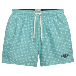 Superdry für Herren. M3010262A Premium Printed 15 grüner Badeanzug (S), Strandbekleidung, Recyceltes Polyester