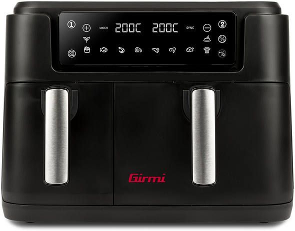 Girmi FG26 Ecofrit Bis - Friggitrice ad aria doppio cestello digitale 9L