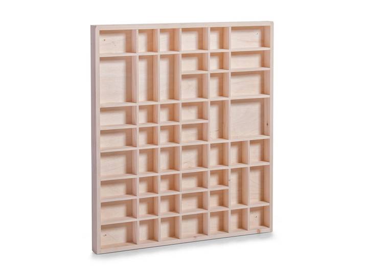 Zeller Present Wandregal, Naturfarben, Holz, Kiefer, 52x46x35 cm, Holzmöbel, Holzregale, Wandregale Holz