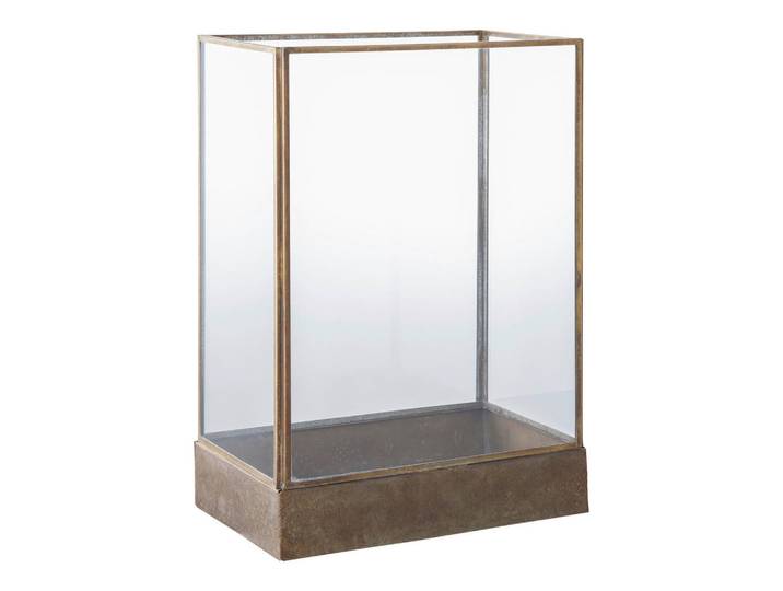 Laterne, Orange, Metall, Glas, rechteckig, 15x36.5x25 cm, Dekoration, Laternen & Windlichter, Laternen