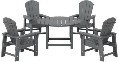 Polytrends Laguna Kids Adirondack 5-Piece Round Table Dining Set