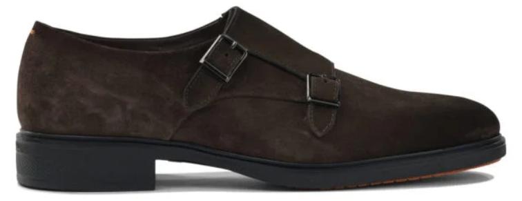 Santoni Derby-Schuhe, braun, mit doppelter Nahtverarbeitung - Größe 9,5