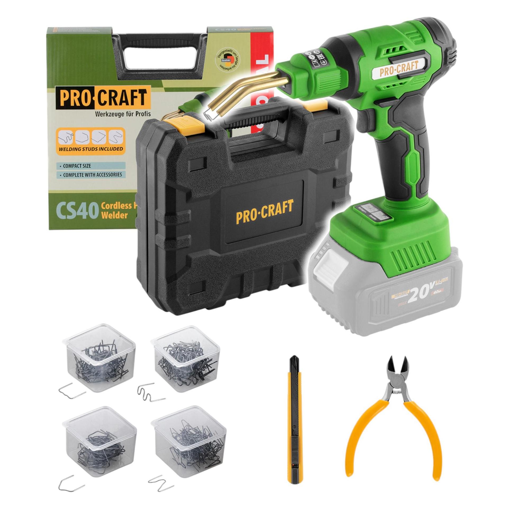 Procraft CS40-bb Akku Kunststoffschweissgerät 20 V 600 °C 0,7 - 1,1 A + Koffer - ohne Akku, ohne (CS40-bb)