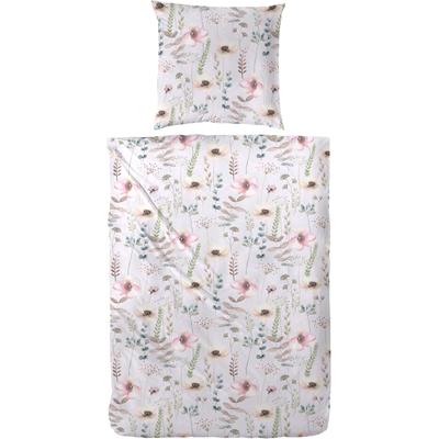 Bettwäsche PRIMERA "Bio-Renforce Bettwäsche Fleur", lila (flieder), B/L: 155cm x 220cm, 1 Stk., 1 Stk., Renforcé (Bio-Baumwolle), B/L: 80cm x 80cm, 2 Stk., Renforcé (Bio-Baumwolle), Obermaterial: 100% Baumwolle, Bettwäsche, Bettwäsche, mit hübschen...