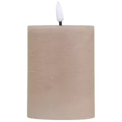 Chic Antique LED Stumpenkerze inkl. Batterien, H10/D7,5 cm, leinen