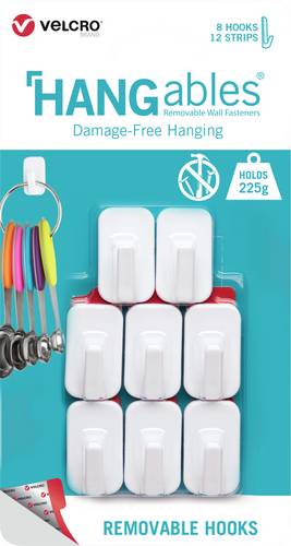 VELCRO Mikro-Klebe-Haken 225g, 8 St. wiederablösbar weiß Weiß Inhalt: 8St.